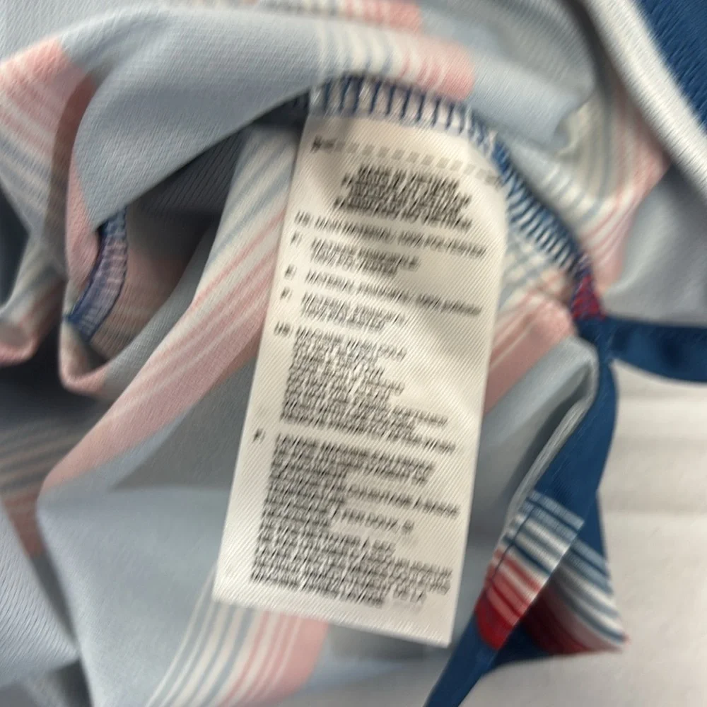Adidas climacool 3 button down collard Blue Striped Polo Shirt xl